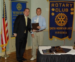 Rotary Teacher 3- Eric Martin Teacher at Stewartsville elementary receiving award from Chris Mason Rotary President